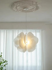 White paper flower butterfly pendant light with layered petals and warm glow ideal for elegant bedroom decorbites pendant light