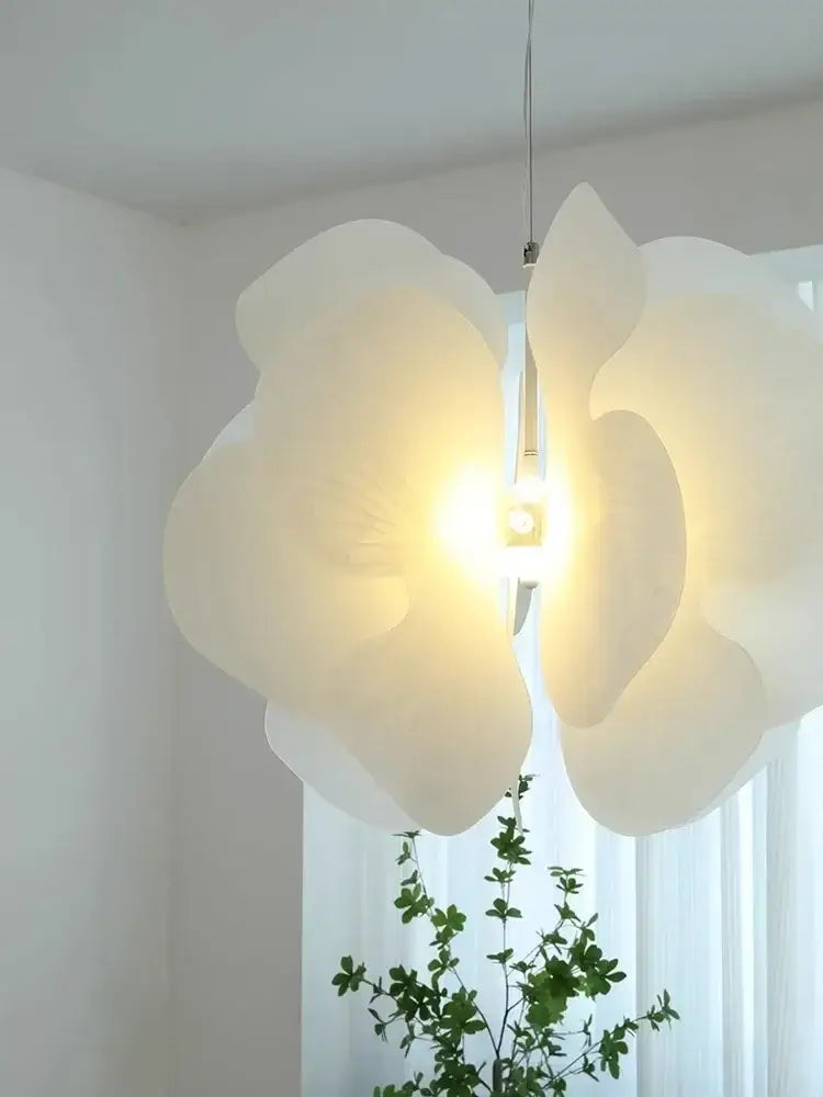 Soft off-white paper flower butterfly pendant light with warm glow perfect for bedroom decorbites butterfly pendant decor