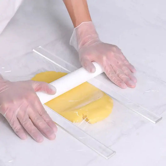 White plastic biscuit cake rolling tool with thickness ruler for precise decorbites biscuit cake rolling use