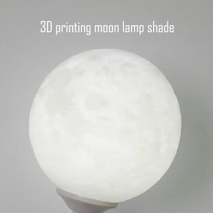 White polar bear night light moon lamp with 3d printed detailed craters and smooth translucent surface for kids bedroom