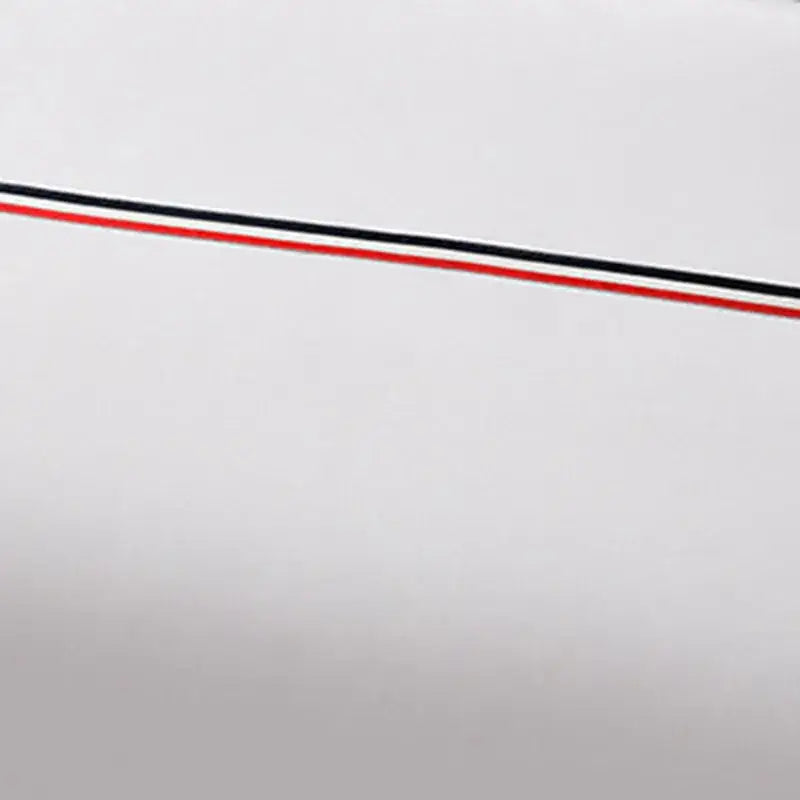 White satin bedding set with sleek black red and white striped trim enhances decorbites cozy solid color decor