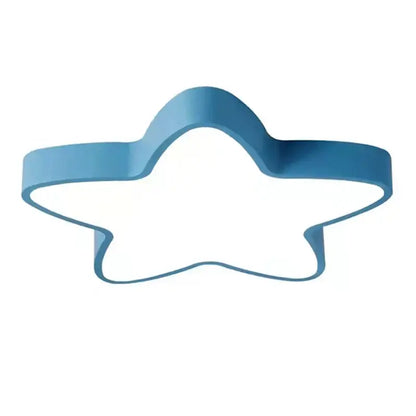 Blue star-shaped cookie cutter with a smooth glossy finish featured with decorbites colorful star ceiling lamp for kids room decor
