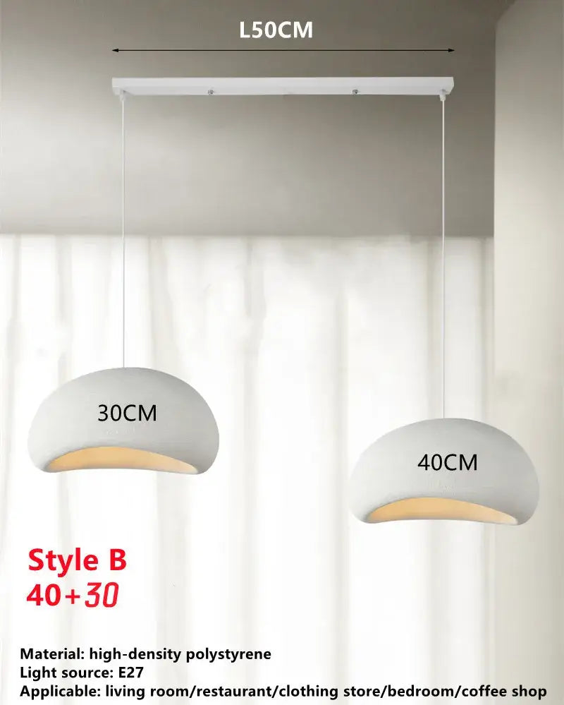 Modern white pendant lamp with sleek dome-shaped design and warm led glow for dining room decorbites handmade wabi sabi