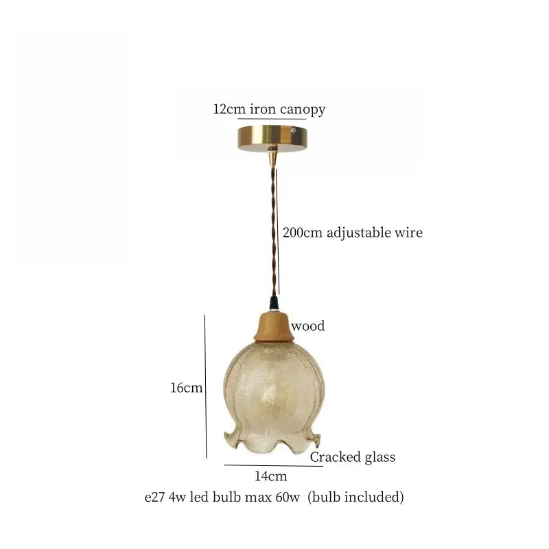 White woven rope ceramic led pendant light with textured amber cracked glass shade and wooden collar for kitchen dining room decorbites ceramic led pendant