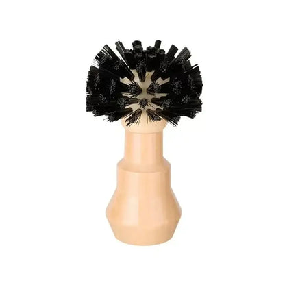 Black bristle dish cleaning brush with light wood handle for decorbites espresso portafilter and tamper cleaning brush use