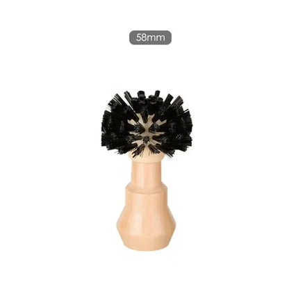 Black bristle cleaning brush with light wood handle 58mm for decorbites espresso portafilter and tamper cleaning brush