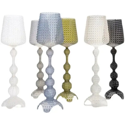 Woven white acrylic kabuki floor lamp with transparent mesh lampshades on patterned bases for living room decorbites acrylic kabuki