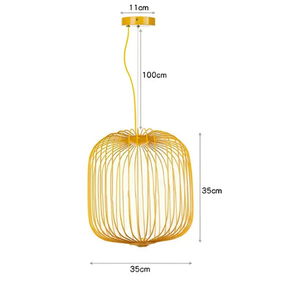 Golden woven wireframe pendant light with polished chrome finish spherical cage design 35cm diameter 100cm drop length