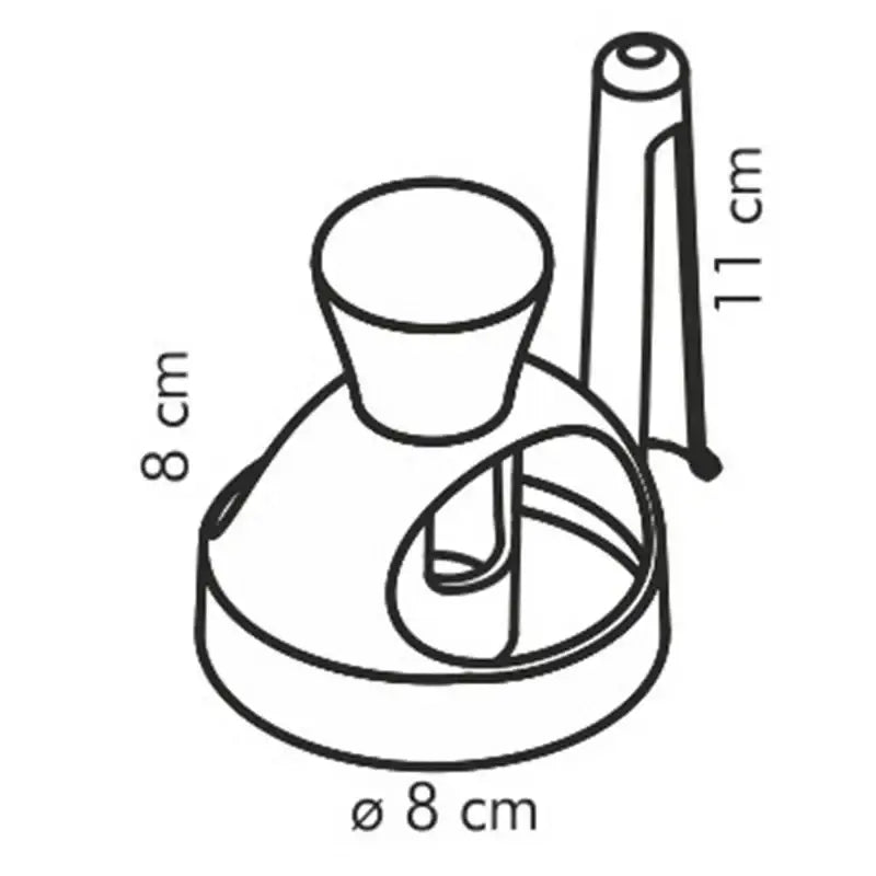 A sleek minimalist hand-cranked coffee grinder with a cylindrical body and handle included in a baking tools kit