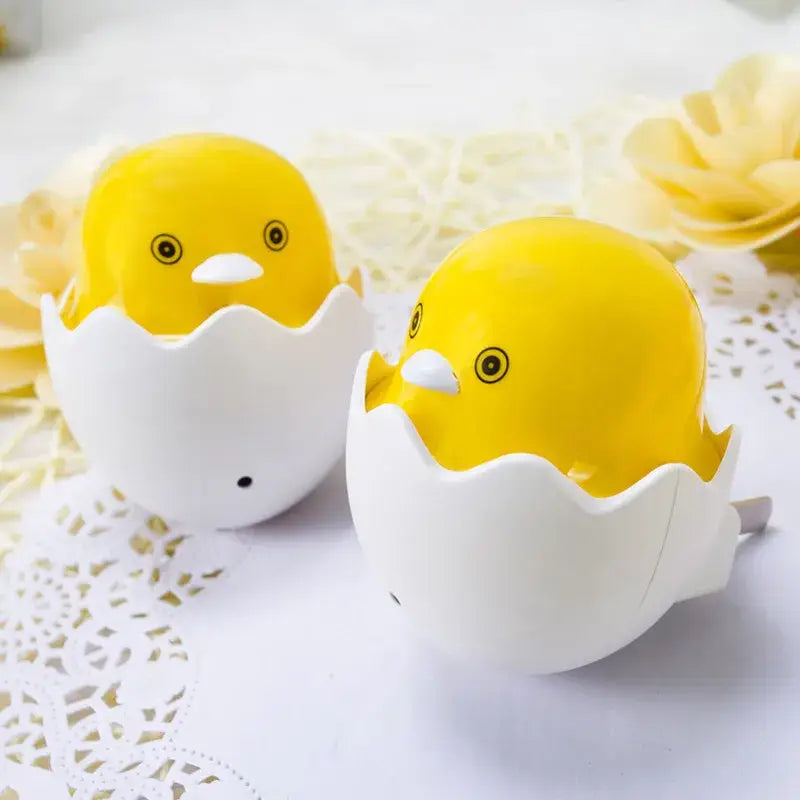 Yellow chick in eggshell led night light bedroom sensor lamp with cute yellow chick-shaped electric toothbrush holders